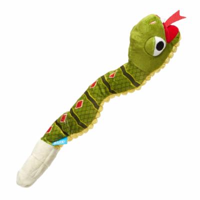 Bark Box Toxic Rattlesnake Squeak and Crinkle Plush Dog Toy - Green - Small