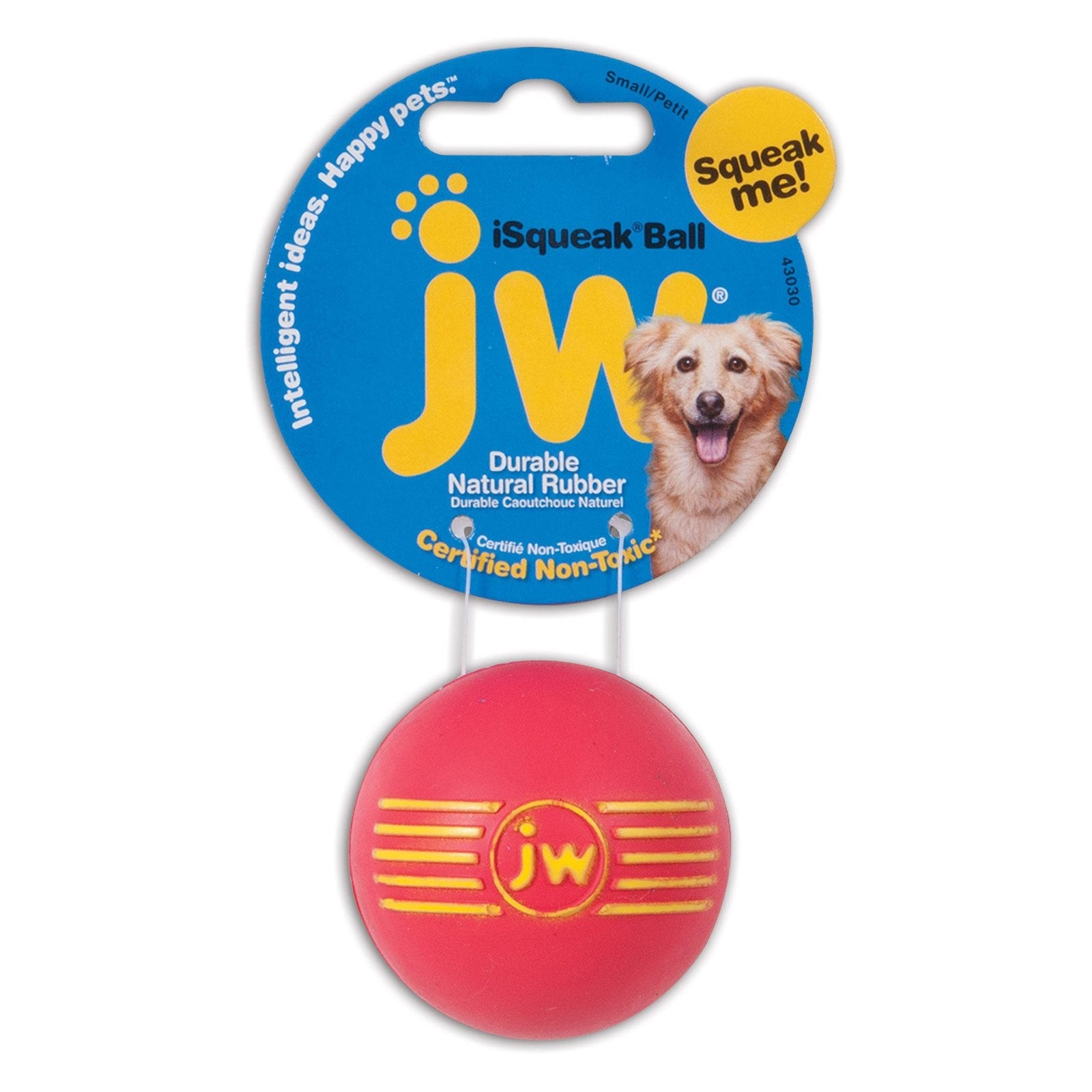 JW Pet iSqueak Ball Squeak and Fetch Rubber Dog Toy - Small