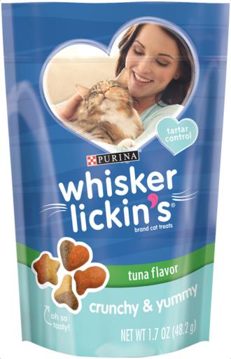 Purina Whisker Licken's Crunchy and Yummy Tuna Crunchy Cat Treats - 1.7 Oz - Case of 10  