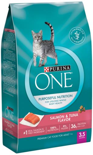 Purina One Tender Selects Blend Morsals with Crunchy Bites Salmon and Fish Dry Cat Food - 3.5 Lbs - Case of 4  