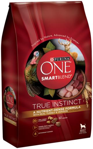 Purina One SmartBlend True Instinct Turkey and Venison Dry Dog Food - 7.4 Lbs - Case of 4  