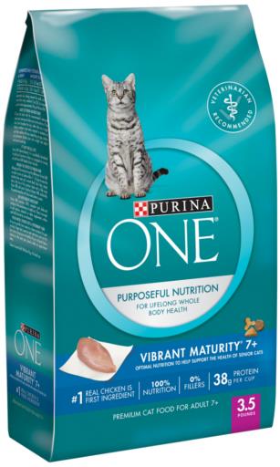 Purina One + Plus Indoor High-Protein Natural Senior 7+ Adult Dry Cat Food - 3.5 Lbs - Case of 4  