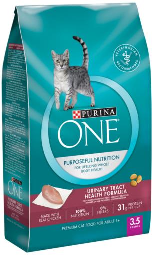 Purina One + Plus Urinary Tract Health Chicken Dry Cat Food - 3.5 Lbs - Case of 4  