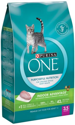 Purina One + Plus Indoor Advantage Healthy Weight and Immune Support Turkey Adult Dry Cat Food - 3.5 Lbs - Case of 4  