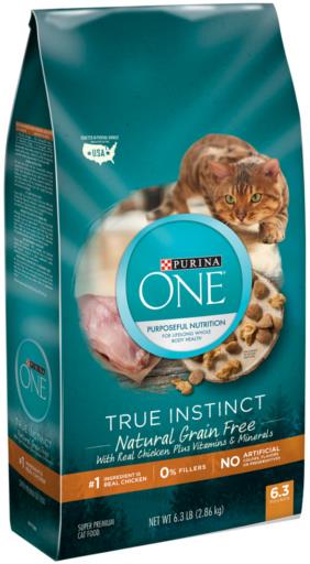 Purina One True Instinct High-Protein Grain-Free Chicken Adult Dry Cat Food - 6.3 Lbs - Case of 4  