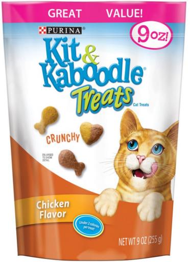 Purina Kit N Kaboodle Chicken Flavor Crunchy Cat Treats - 9 Oz - 4 Pack  