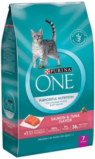 Purina One Tender Selects Blend Salmon and Fish Dry Cat Food - 7 Lbs - Case of 4  