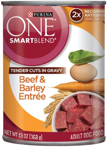 Purina One Tender Cuts in Gravy Beef and Barley Canned Dog Food - 13 Oz - Case of 12  