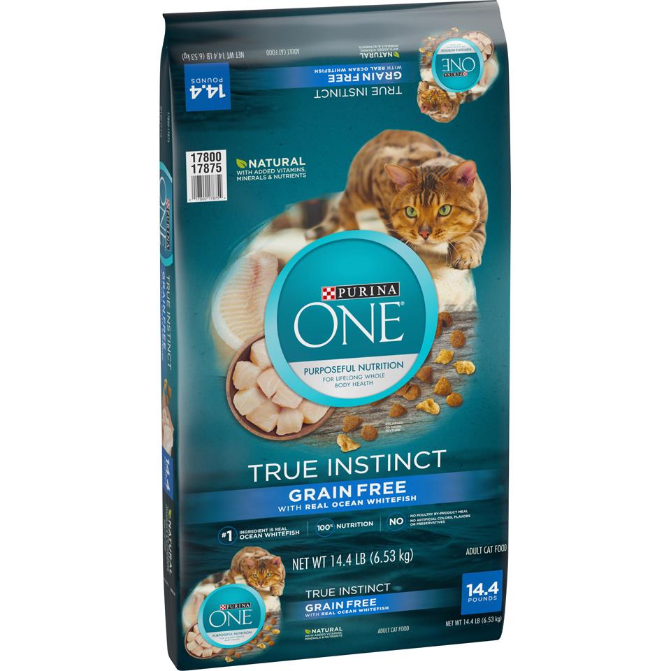 Purina One True Instinct Grain-Free Purposeful Nutrition Ocean Whitefish Dry Cat Food - 14.4 Lbs  