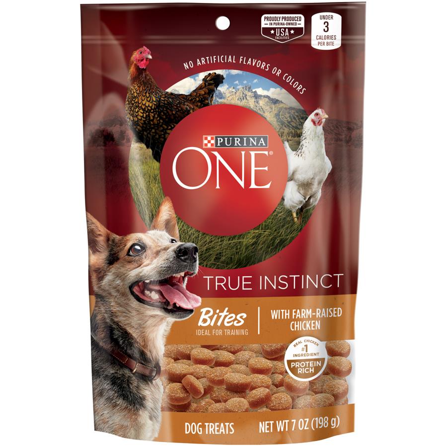 Purina One True Instinct Chicken Bites Soft and Chewy Training Dog Treats - 7 Oz - Case of 5  