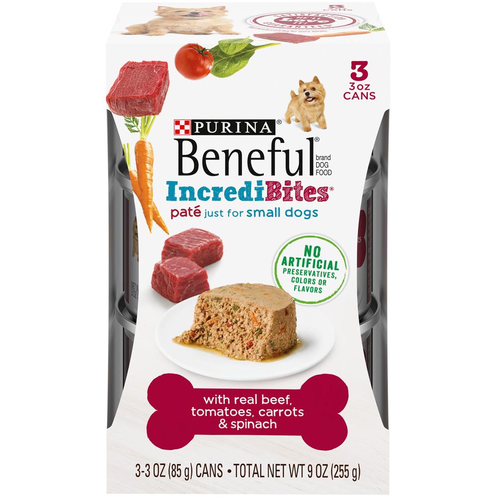 Purina Beneful Incredibites Beef Tomatoes Carrots and Spinach Pate Canned Dog Food - 9 Oz - Case of 8  