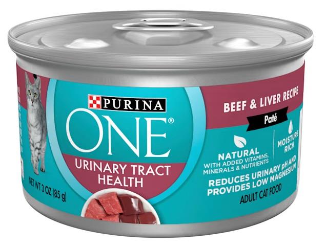 Purina One Urinary Tract Health Beef and Liver Pate Canned Cat Food - 3 Oz - Case of 12  