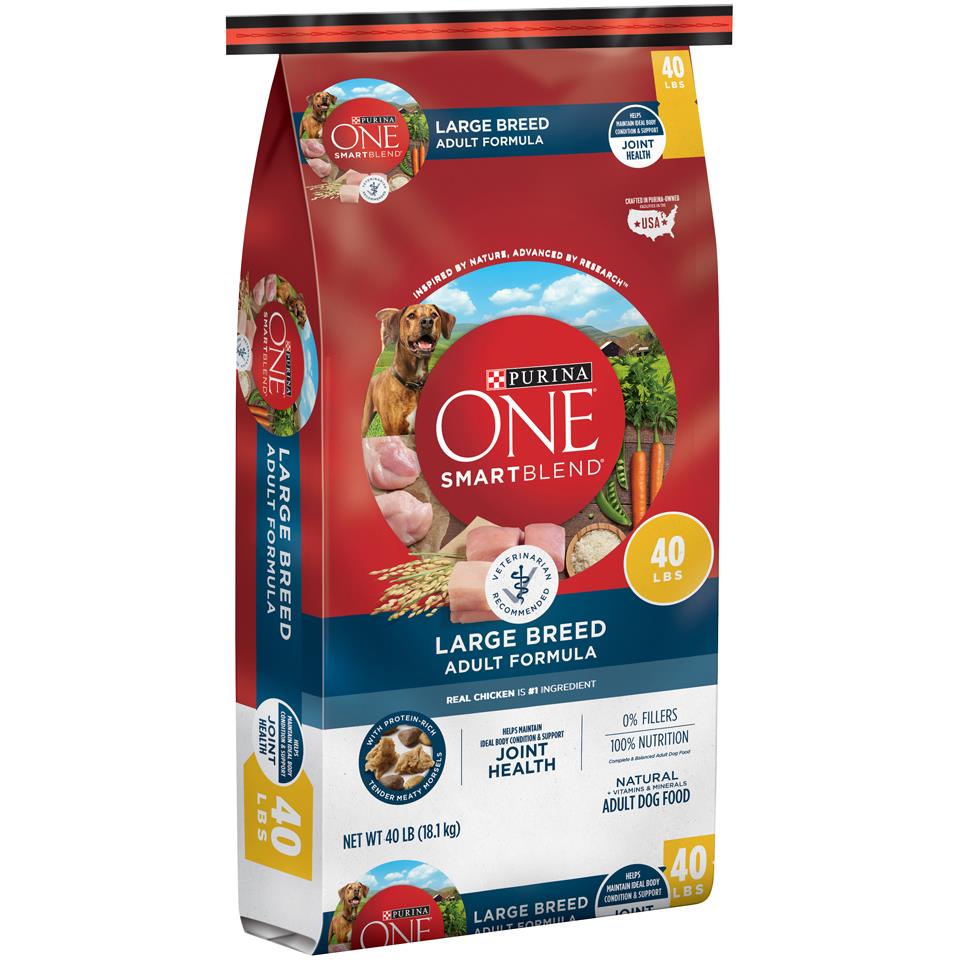 Purina One + Plus Large-Breed High-Protein Joint and Muscle Formula Chicken Dry Dog Food - 40 Lbs  