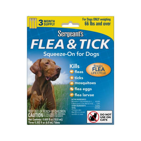 Sergeant's Flea and Tick Squeeze On for Dogs Over 66 Lbs - 3 Count  