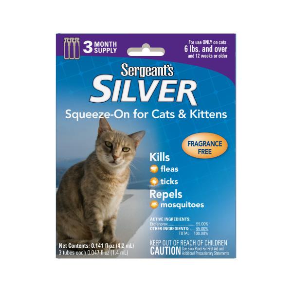 Sergeant's Flea and Tick Silver Squeeze On for Cats Over 5 Lbs - 3 Count  