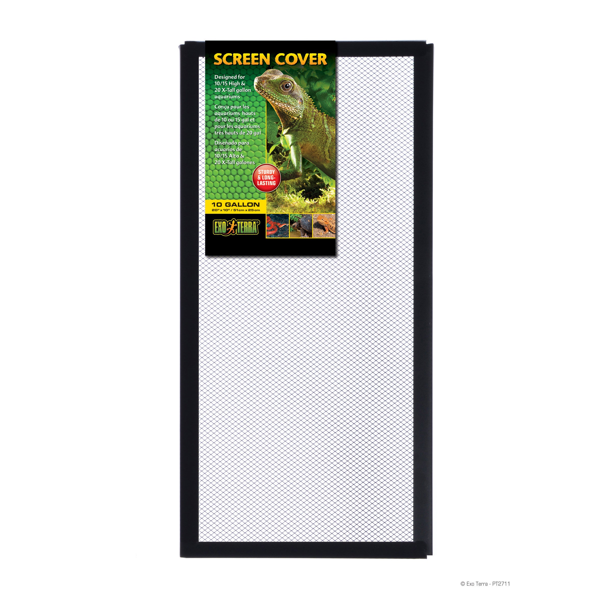 Exo Terra Terrarium and Aquarium Screen Cover - 10 Gallon - L:20.6 X W:10.8 Inches