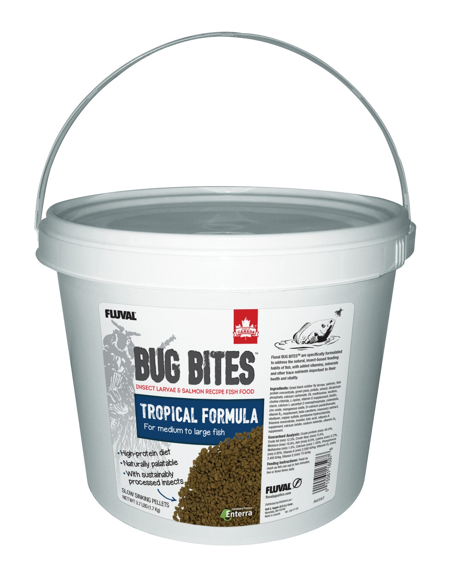 Fluval Bug Bites Insect Granules for Tropical Medium-Large Fish Food 3.74 Pounds