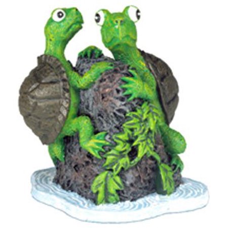Blue Ribbon Exotic Environments Turtle Twins Aquarium Ornament 