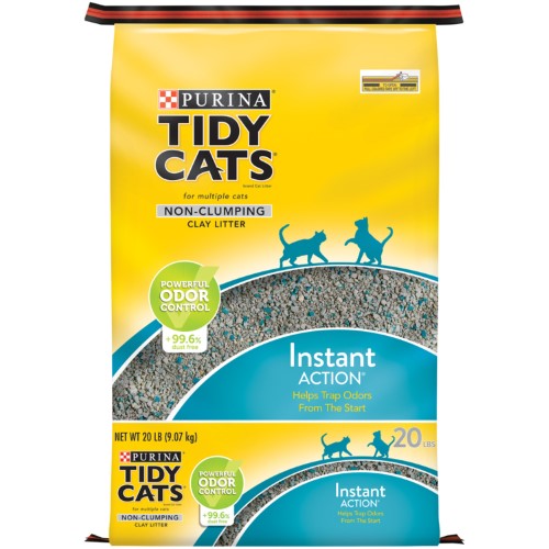 Purina Tidy Cats Instant Action Low-Dust Non-Clumping Odor Control Clay Multi-Cat Litter - 20 Lbs