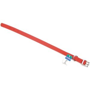 Coastal Made in USA Single Ply Nylon Dog Collar - Red - Small - L:10 X W:3/8 Inch