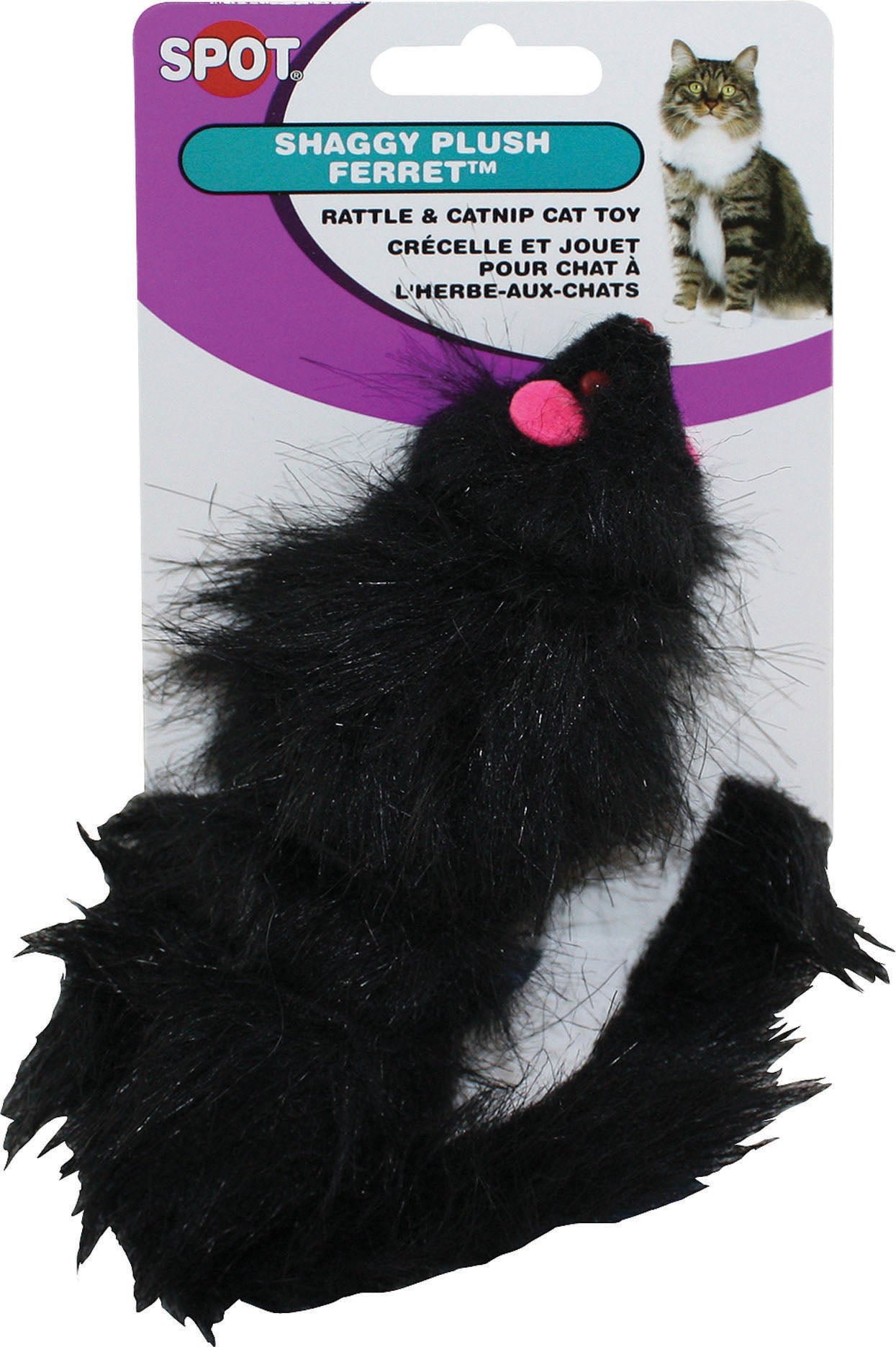 Ethical SPOT Shaggy Ferret Plush Catnip Cat Toy - 5 Inch