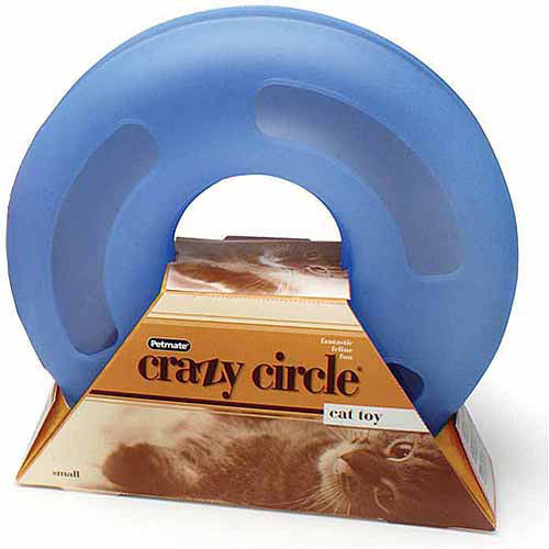 Petmate Fat Cat Crazy Circle Track Interactive Teasing Cat Toy with Catnip Ball - Purple - Small - L:9 X W:3 Inch