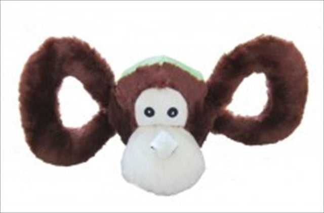 Jolly Pets Tug-A-Mals Monkey Plush Tug and Squeak Dog Toy - Large