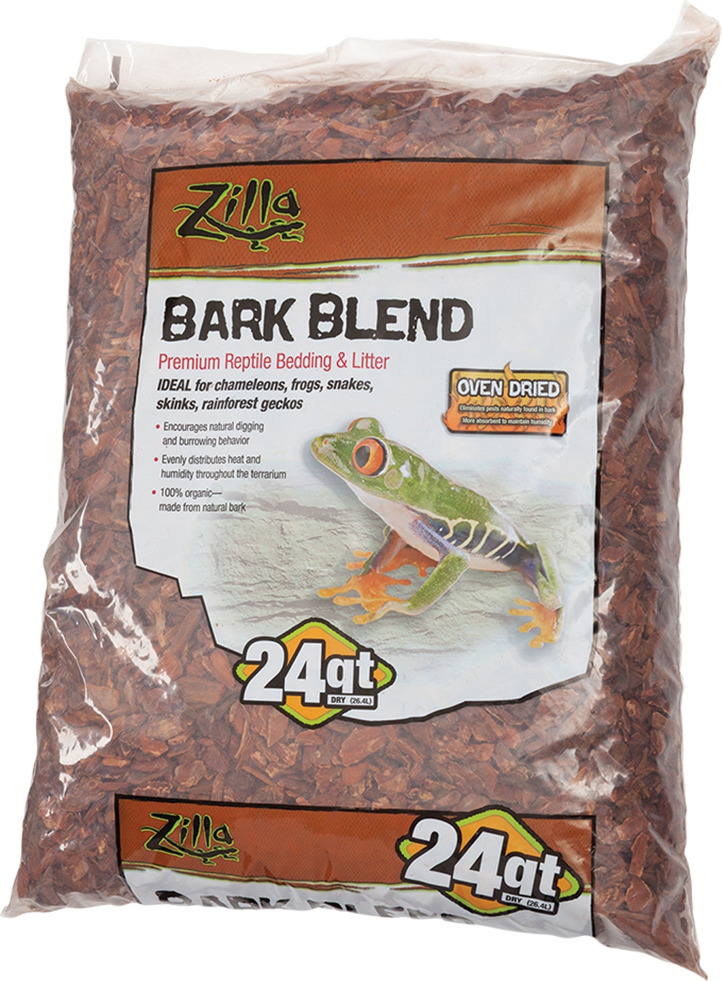 Zilla Bark Blend for Frogs Geckos Chameleons and Snakes Premium Reptile Bedding and Litter - 24 Quarts Default Title