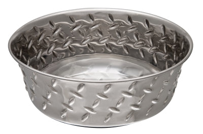 Loving Pets Anti-Skid Diamond Plated Cat and Dog Stainless Steel Bowl 1 Quart