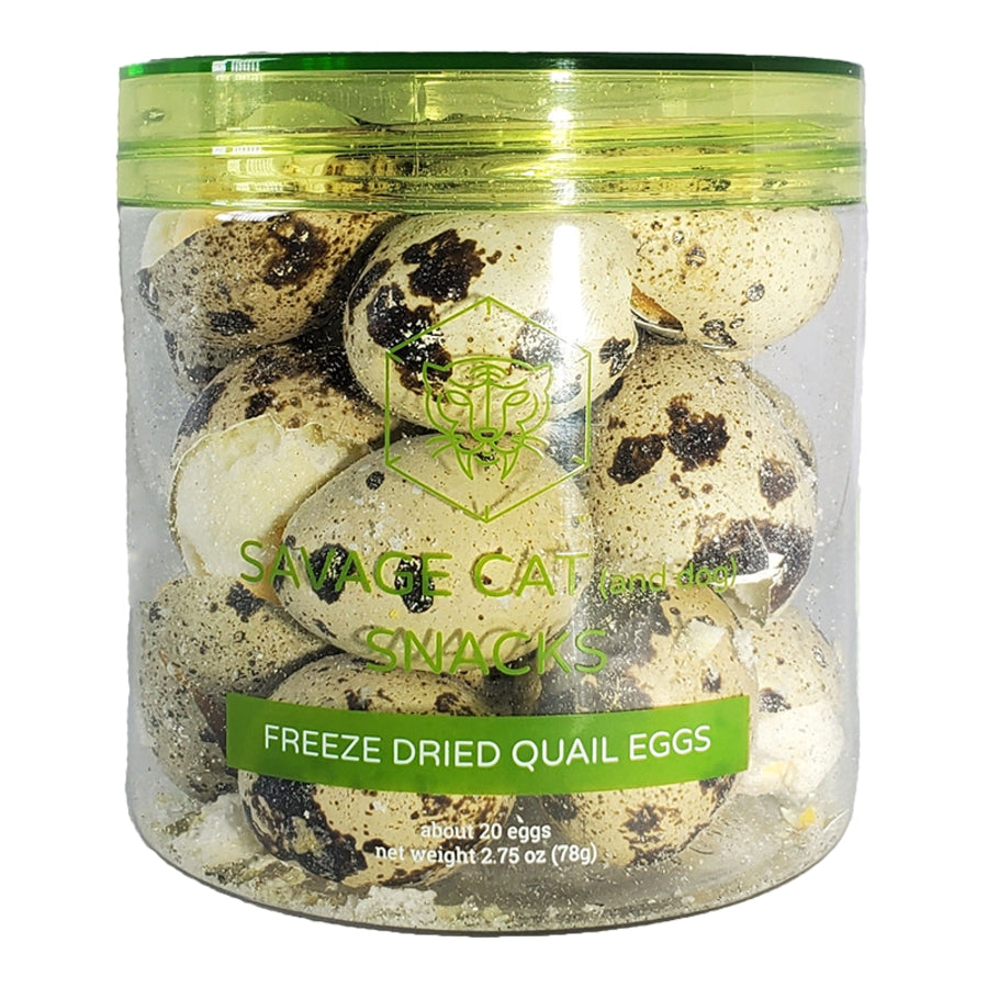 Savage Cat All-Natural Whole Quail Eggs Freeze-Dried Cat Treats - 2.75 Oz