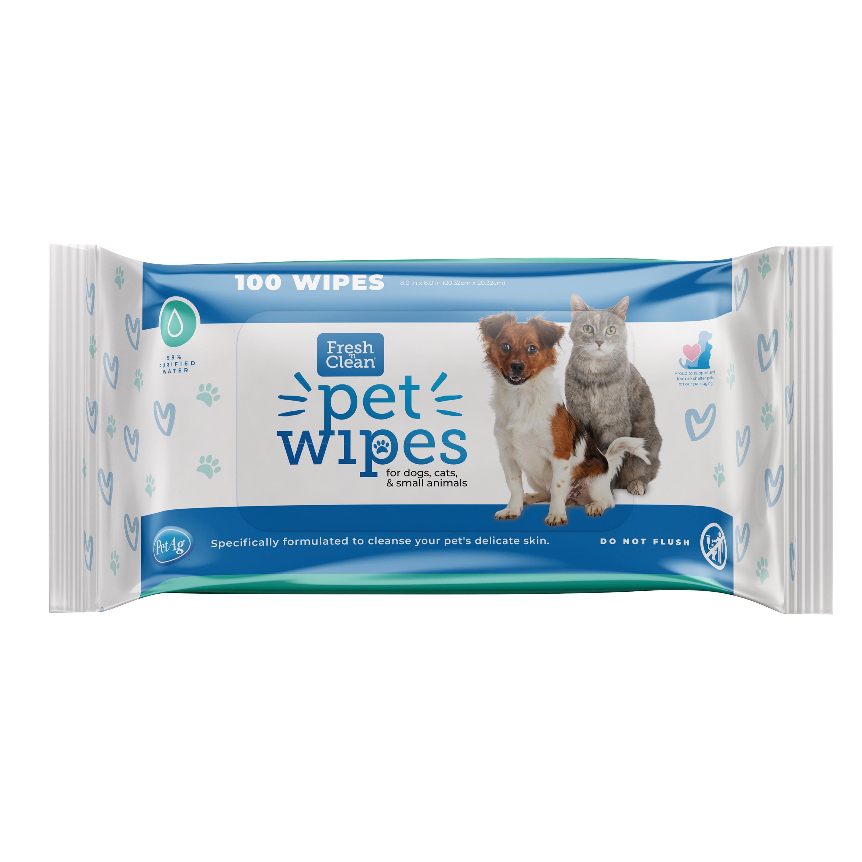 PetAg Fresh N' Clean Pet Wipes for Dogs and Cats - 100 Count  