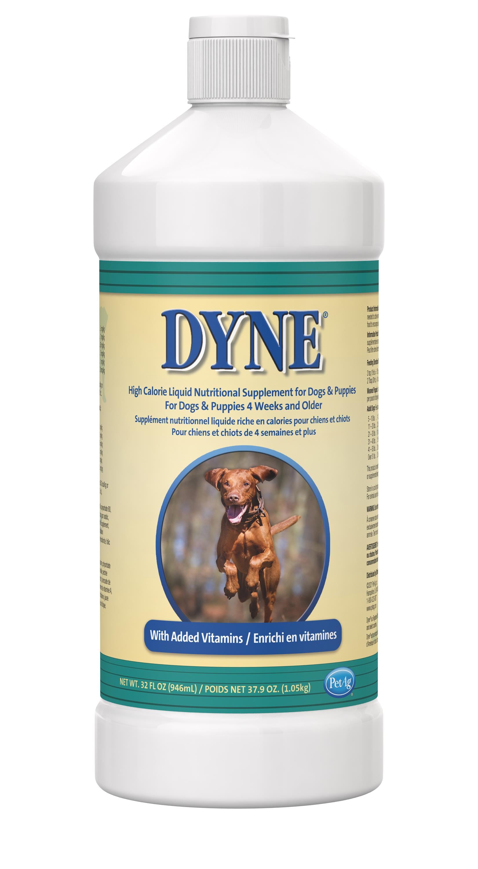 PetAg Dyne Pro Healthy Gut Vanilla Flavor Dog Food Supplement and Meal Topper - 32 Oz  