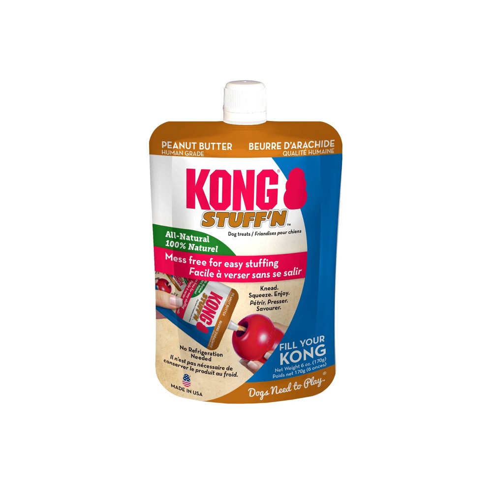 Kong Stuff'N Paste Real Peanut Butter Creamy Spreadable Dog Treat - 6 Oz Pouch