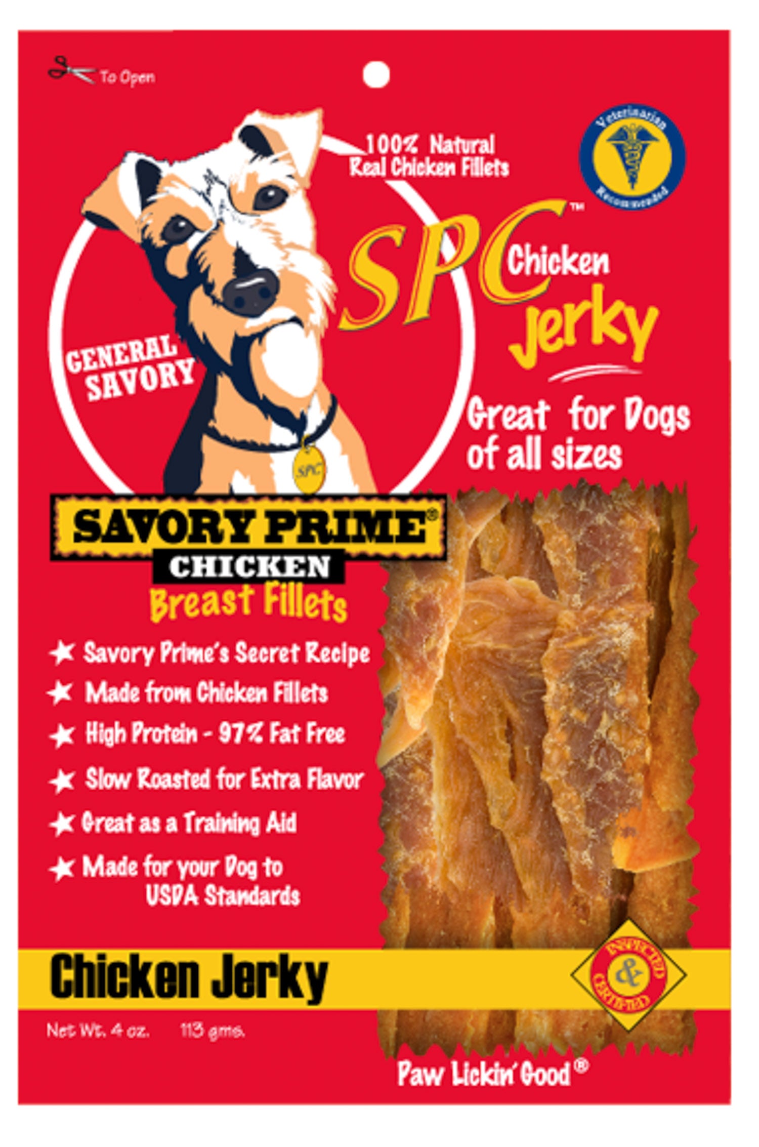 Savory Prime Naturals Farm-Raised Chicken Breast Filets Jerky Dog Treats - 4 Oz Default Title