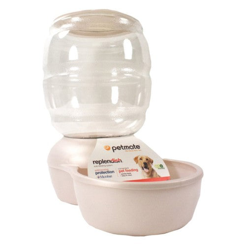 Petmate ReplenDish Cat and Dog Gravity Pet Feeder and Contaniner with Microban - Gray/White - 10 Lbs Default Title