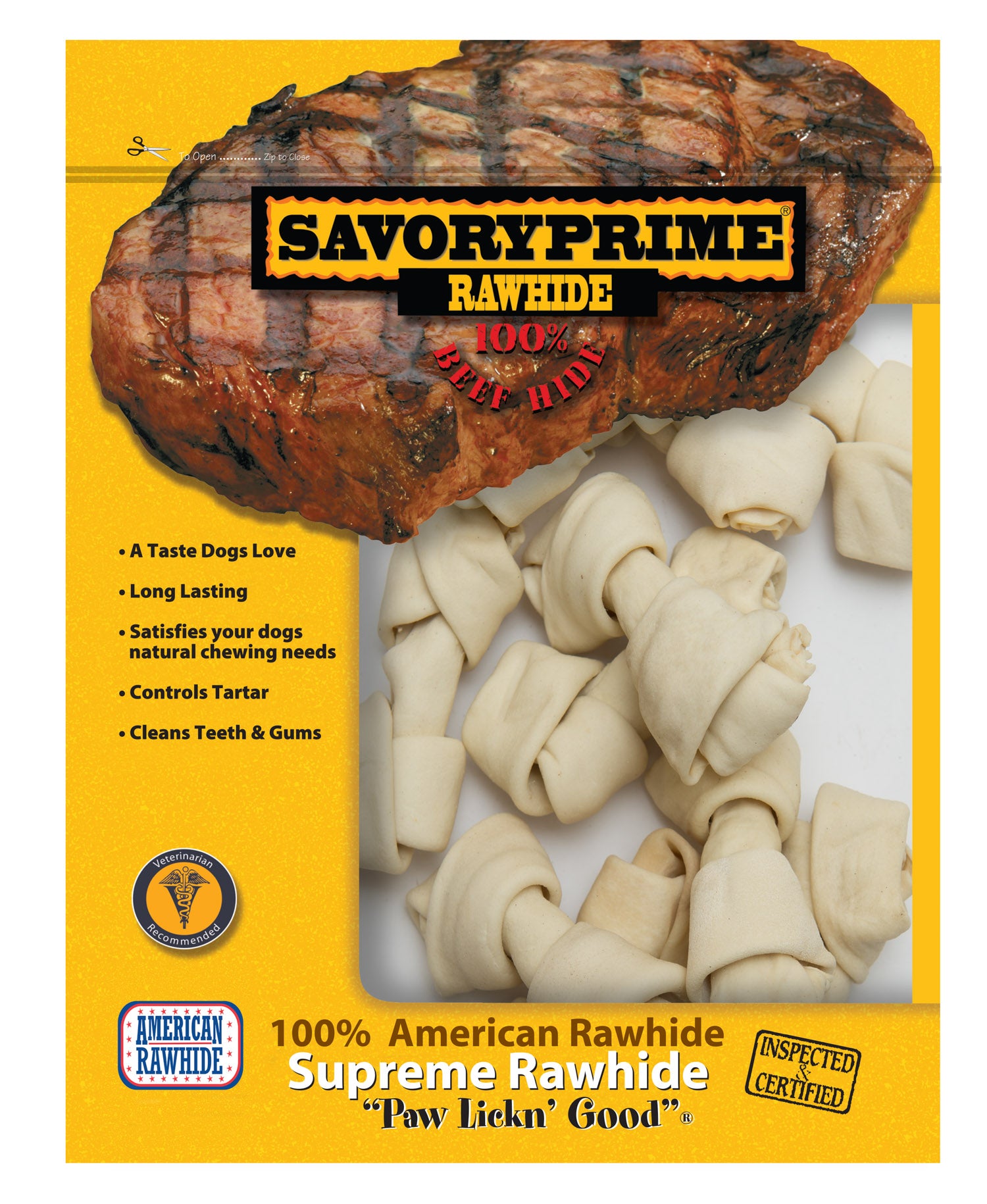 Savory Prime American Rawhide Beef-Hide Mini Knotted Bones Natural Dog Chews - 3 Inch - 10 Pack Default Title