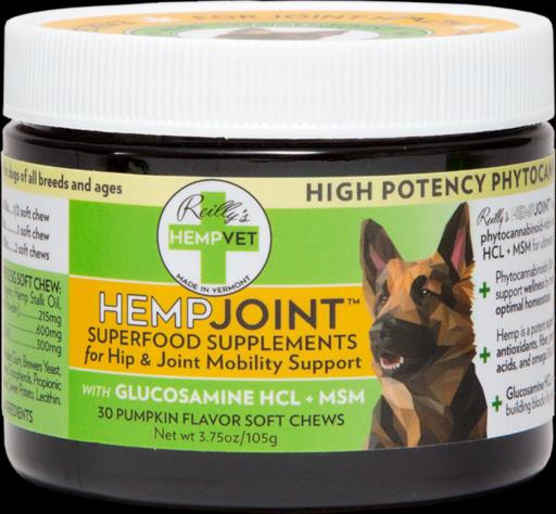 Reilly's Hempvet HempJoint with Glucosmine Soft Chew Dog Supplements - 30 Count  