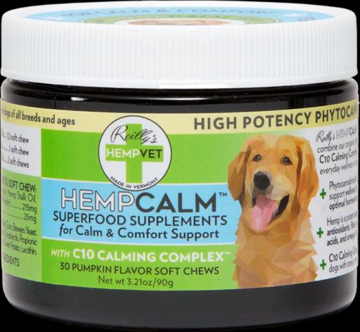 Reilly's Hempvet HempCalm with C10 Calming Complex Soft Chew Dog Supplements - 30 Count  