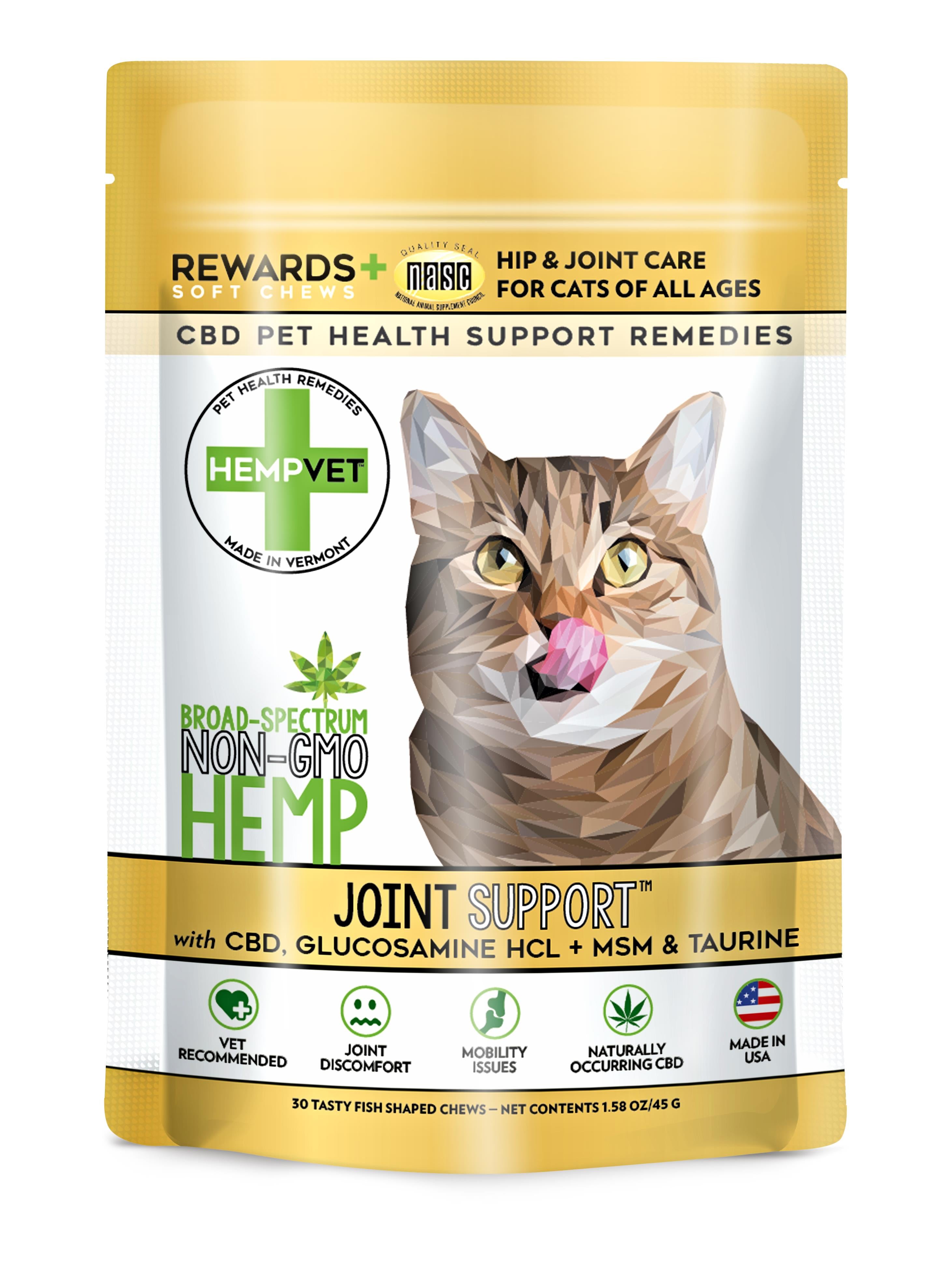 Reilly's Hempvet Joint and Mobility Soft Chew Cat Supplements - 1.58 Oz  