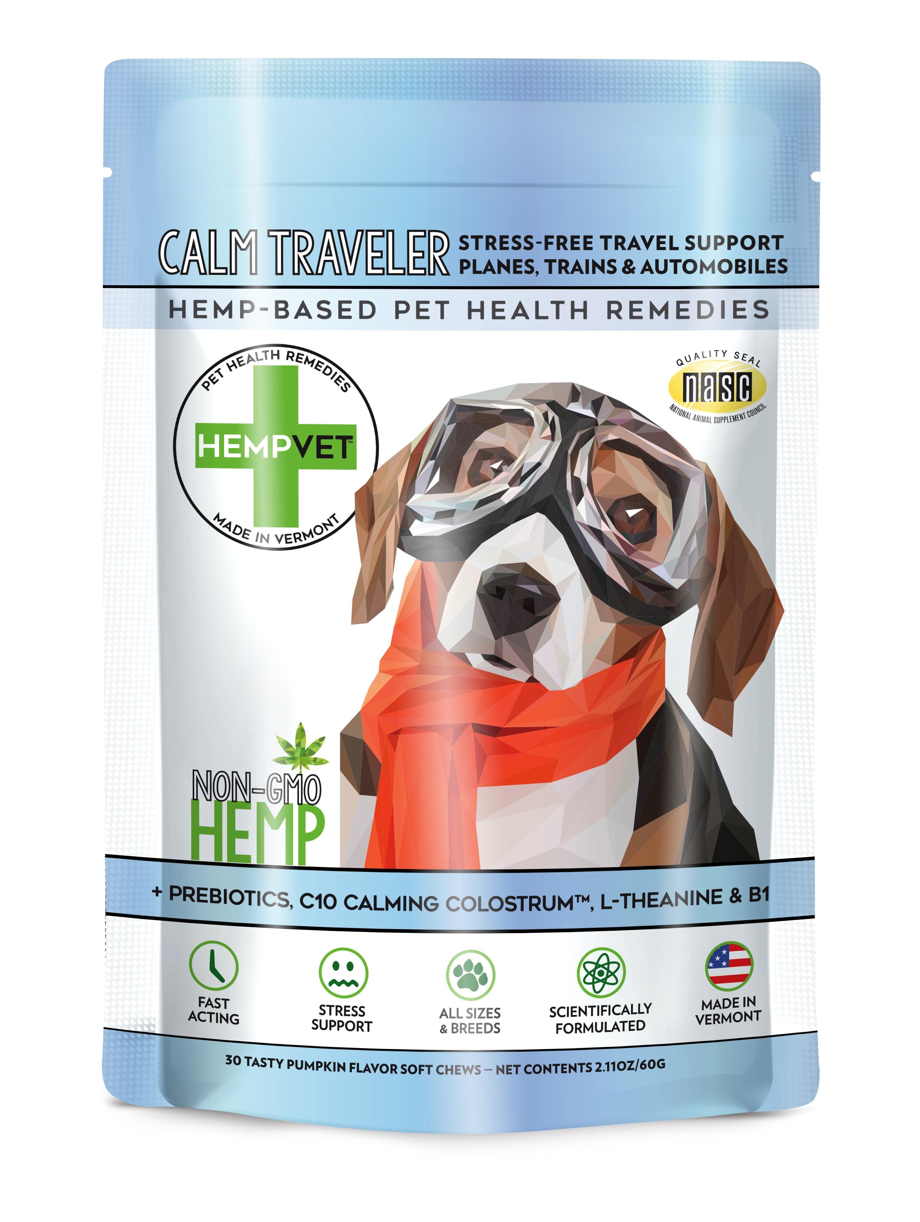 Reilly's Hempvet Calm Traveler with C10 Calming Colustrum Soft Chew Dog Supplements - 2.11 Oz  