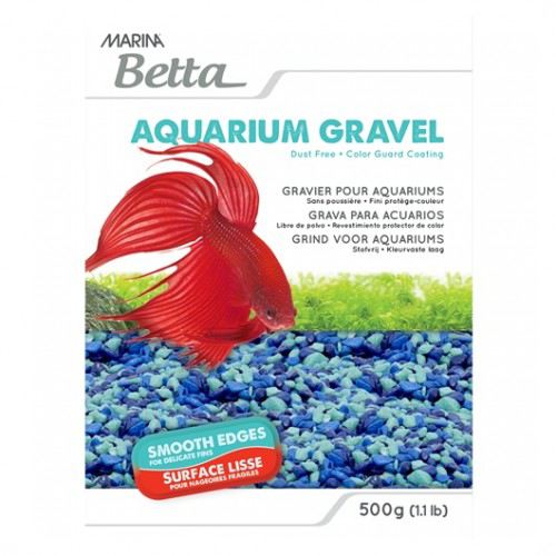 Hagen Marina Betta Décor Epoxy Aquarium Gravel - Tri-Color Blue - 1 Lb