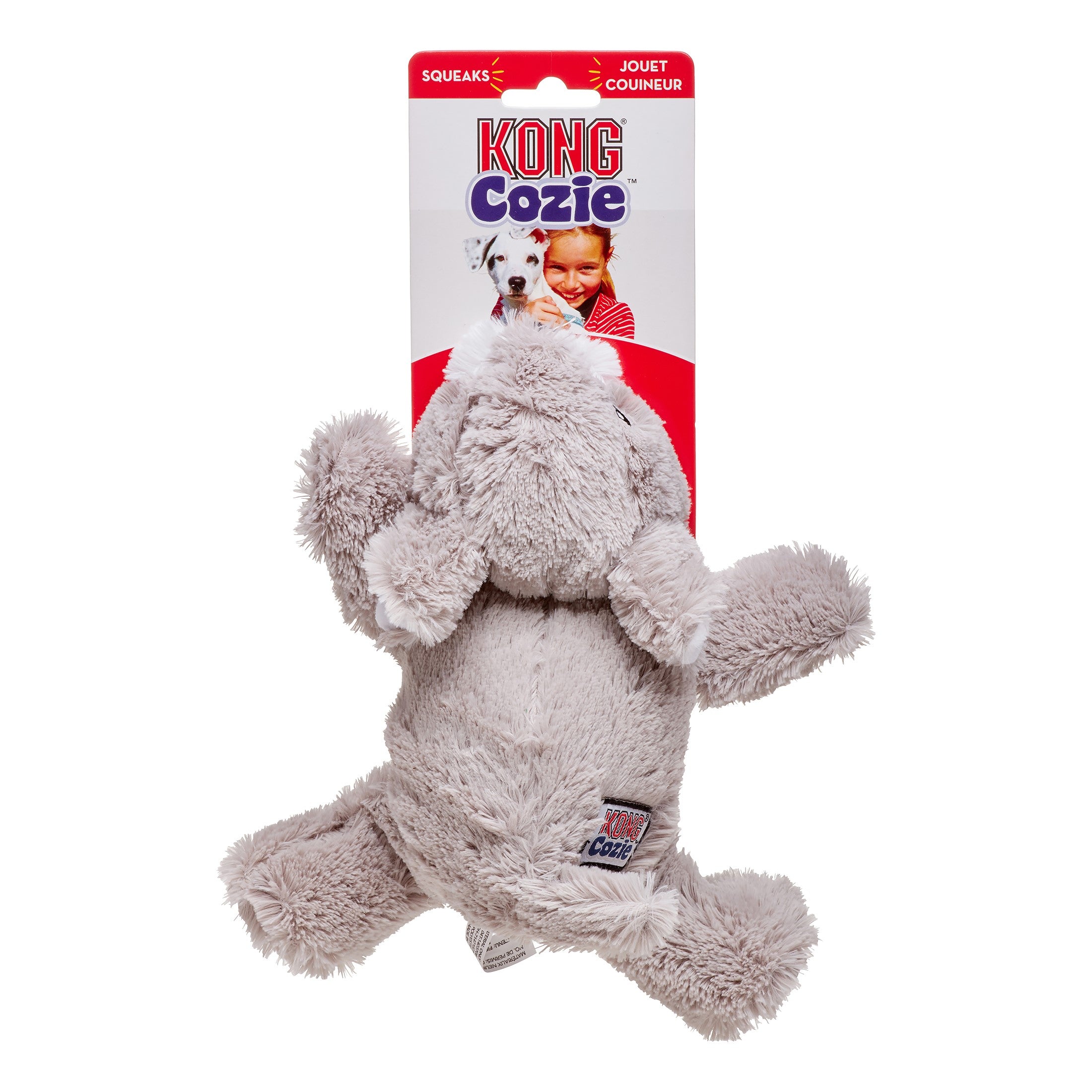 Kong Cozie Buster the Bear Squeak and Plush Dog Toy - Medium  