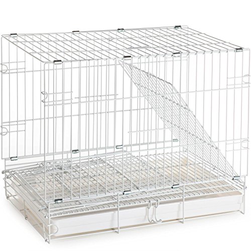 Prevue Pet Products Stainless Steel Travel Bird Cage with Perch and 2 Cups - White - L:20 X W:12.5 X H:15.5 Inches