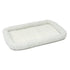 Midwest Homes Quite Time Fleece Machine Washable Rectangular Bolster Pet Bed or Crate Mat White SM - L:24 X W:18 In