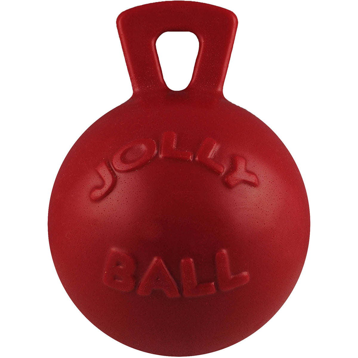 Jolly Pets Tug-N-Toss Fetch Ball Dog Toy with Handle - Red - Extra Small - 4.5 Inch