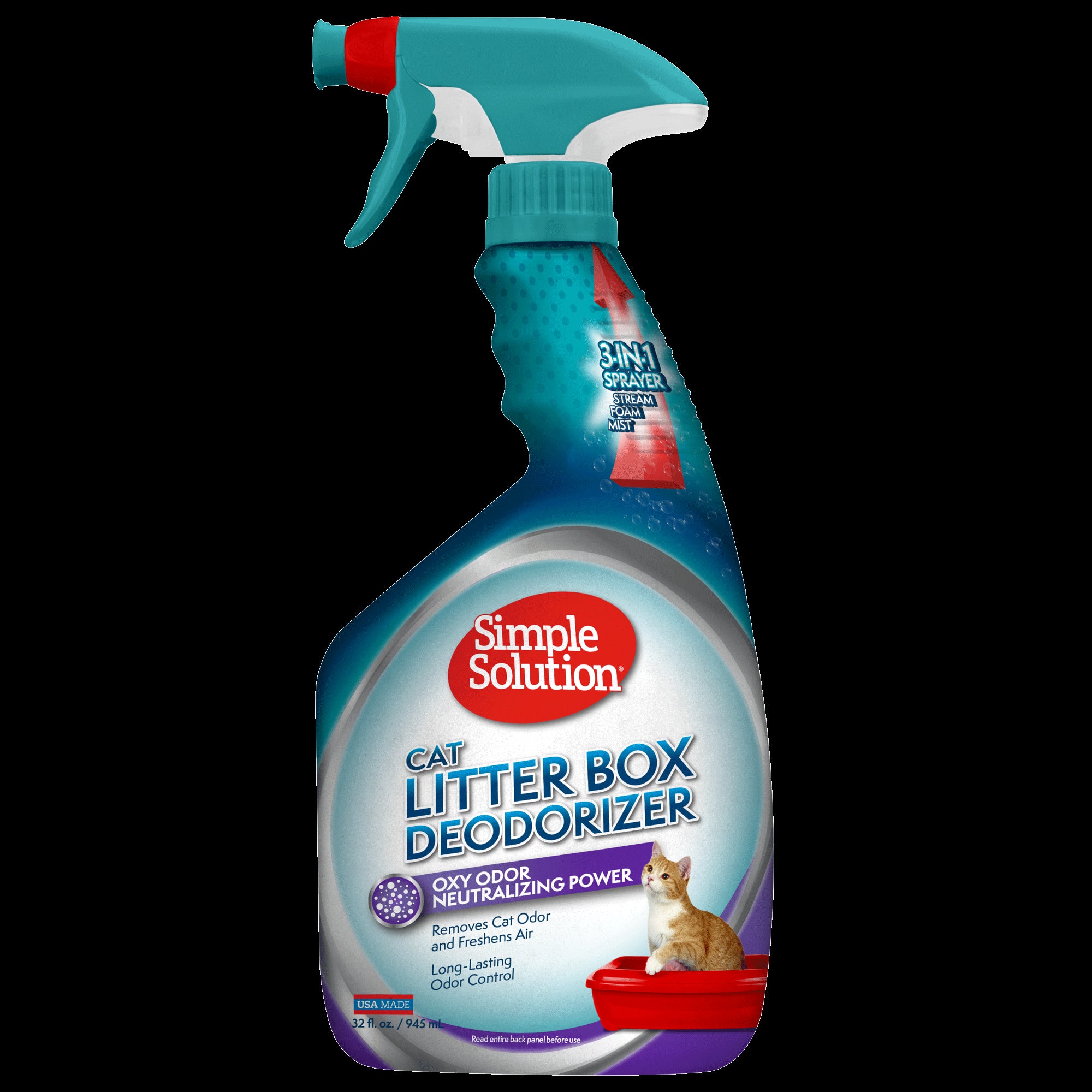 Simple Solution Oxy Odor Neutrilizing Cat Litter Box Deodorizer Spray - 32 Oz