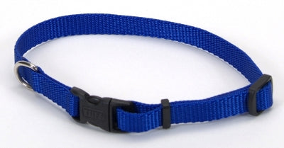 Coastal Adjustable Plastic Tuff-Buckle Nylon Dog Collar - Blue - Extra Small - L:8-12 X W:3/8 Inch