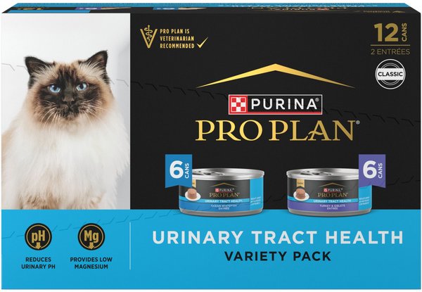 Purina Pro Plan Urinary Tract Health Turkey Giblets and Whitefish Entrée Canned Cat Food - Variety Pack - 5.5 Oz - Case of 12 - 2 Pack