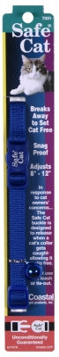 Coastal Safe Cat Breakaway Nylon Cat Collar with Bells - Dark Blue - L:8-12 X W:3/8 Inch