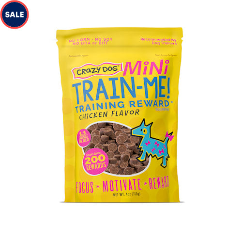 Crazy Dog Train-Me Training Reward Chicken Flavored Mini Soft and Chewy Dog Treats - 4 Oz